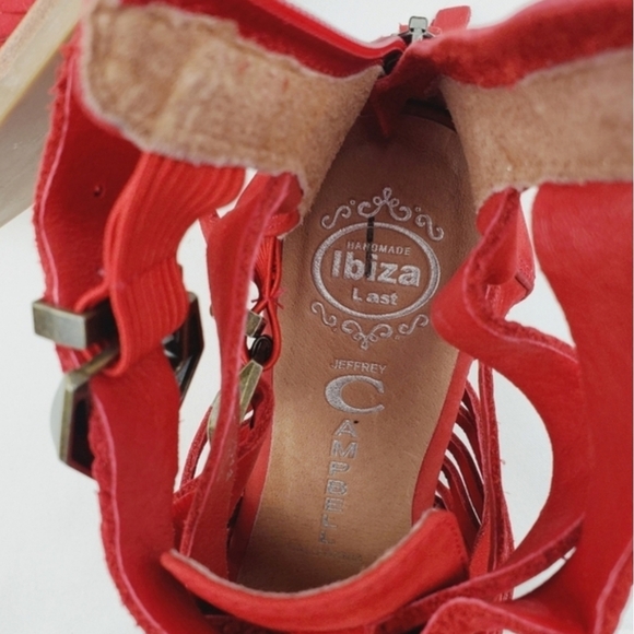 Jeffrey Campbell Red Strappy Sandals with Low Heel - Picture 9 of 12